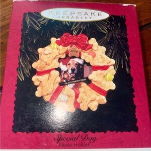 Keepsake Ornament Special Dog Photo Holder - Christmas Ornament - 1996
